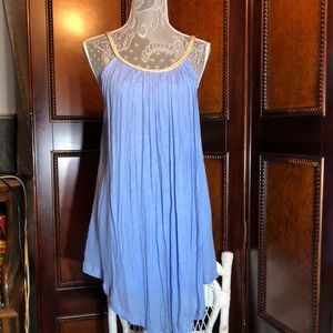 Med Sun Dress 💯 cotton gold rope detail cool & breezy